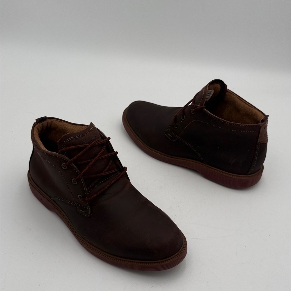 Florsheim Dark Brown Chukka Boots boy 4M lace up leather upper casual school